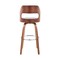 Armen Living Julius 30" Gray Faux Leather and Walnut Wood Bar Stool LCJUBAWAGR30 - alternate 5